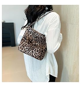Amazon.com: Leopard Print Drawstring Bucket Bag Cheetah